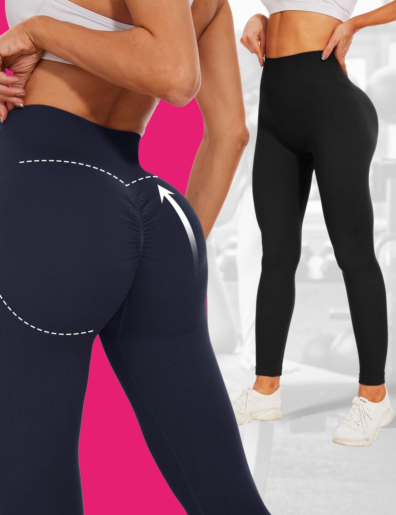 Leggings - Cropped High-waisted Seamless Solid Black