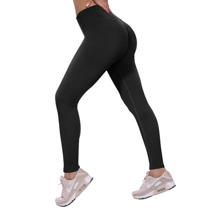 Leggings - Cropped High-waisted Seamless Solid Black